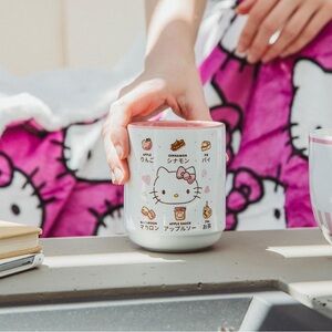 Sanrio 12oz. Hello Kitty Asian Ceramic Tea Cup White & Pink New